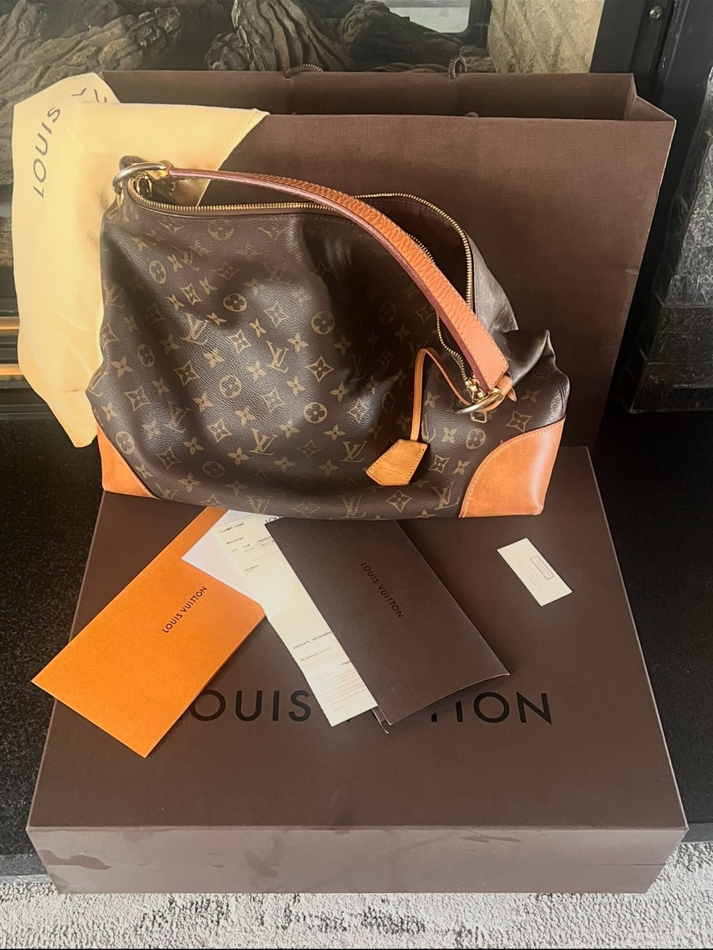 Louis Vuitton Brown Interior Canvas Tote with Vachetta Accents